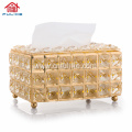 Light Luxury Crystal Art Tissue Box Creative Napkin Carton Storage Box of Living Room Desk Decorations